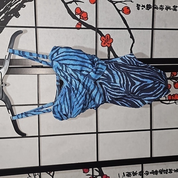 Gottex Animal Print Blue One Piece Swimsuit Size 8 NWT - Picture 2 of 10